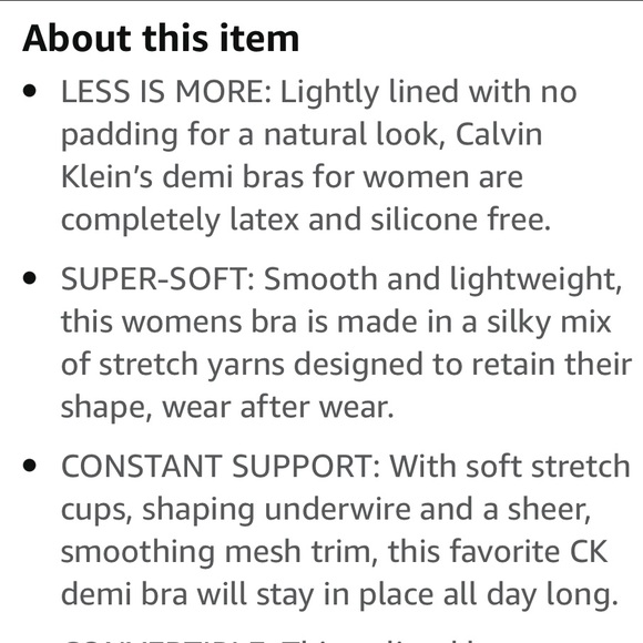 Calvin Klein Women's Constant Convertible Strap Lightly Lined Demi Bra - Picture 10 of 11